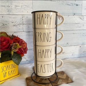 Rae Dunn Stackable Spring Easter Double Sided Mug Set
